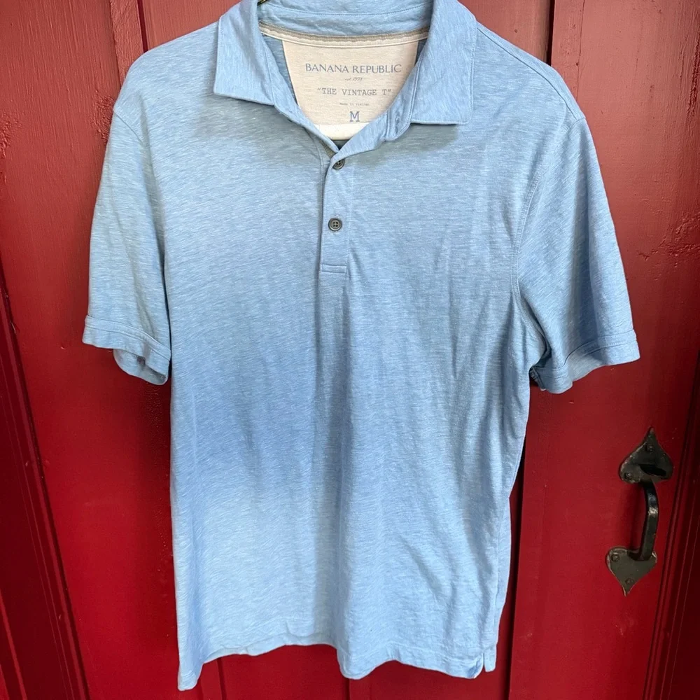 Banana Republic Light Blue Polo Shirt